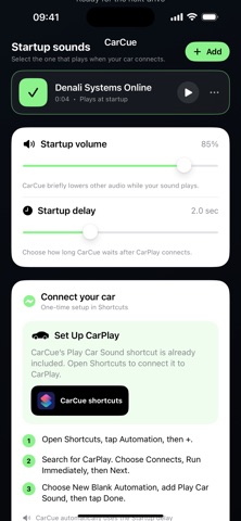 CarCue Connect your car card with CarPlay automation instructions